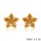 Fake Van Cleef & Arpels Sweet Alhambra Star Earrings Yellow Gold,Tiger'S Eye